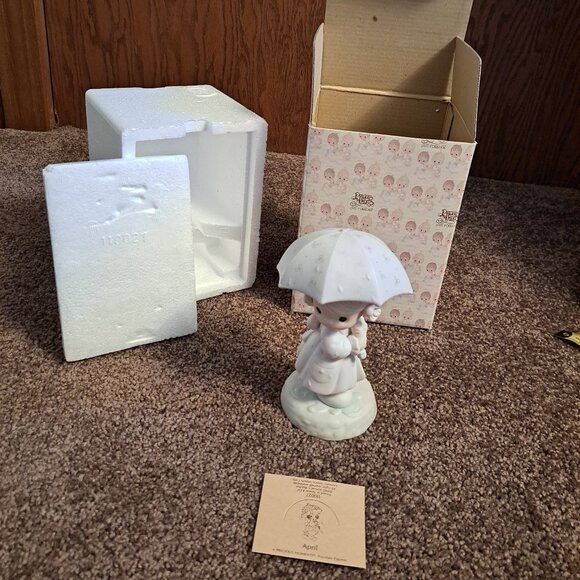 NWT Vtg Retired Precious Moments Figurine April 1987 Enesco Samuel J Butcher - Picture 6 of 8